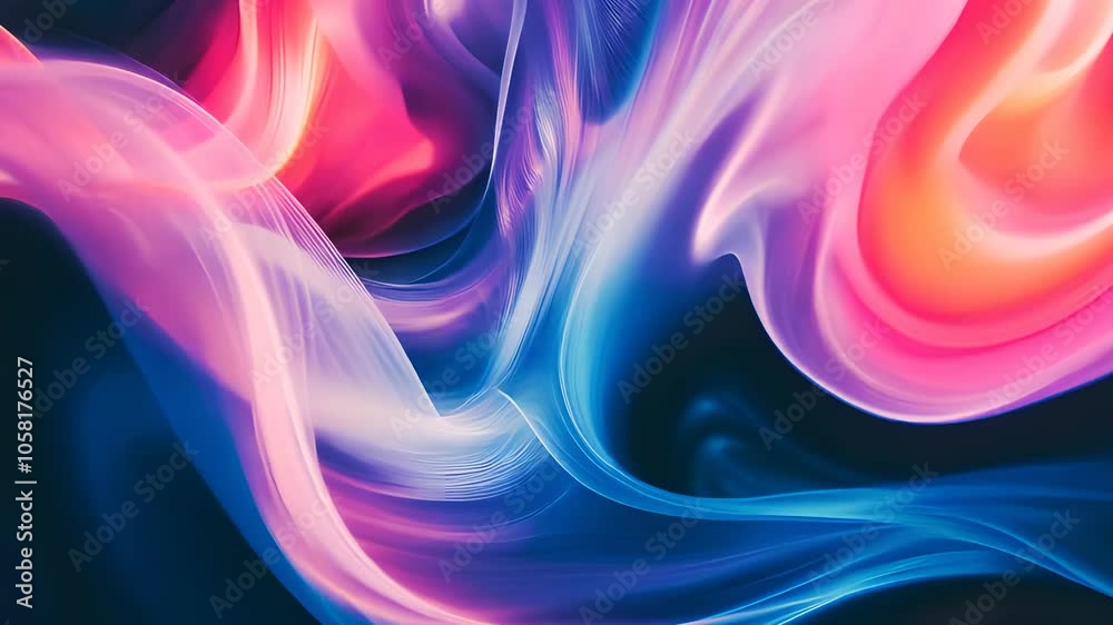 Abstract swirl background with smooth blue and black waves, perfect for design and wallpaper