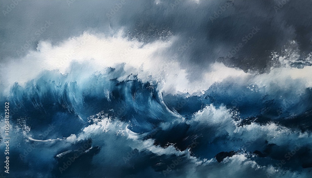 A powerful storm rages on the ocean, churning up huge waves that crest and crash against the dark, stormy sky. A powerful storm rages on the ocean, churning up huge waves that crest and crash against the dark, stormy sky.