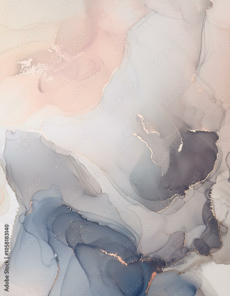 Abstract art with swirls of grey, blue, and pink. Abstract art with swirls of grey, blue, and pink.