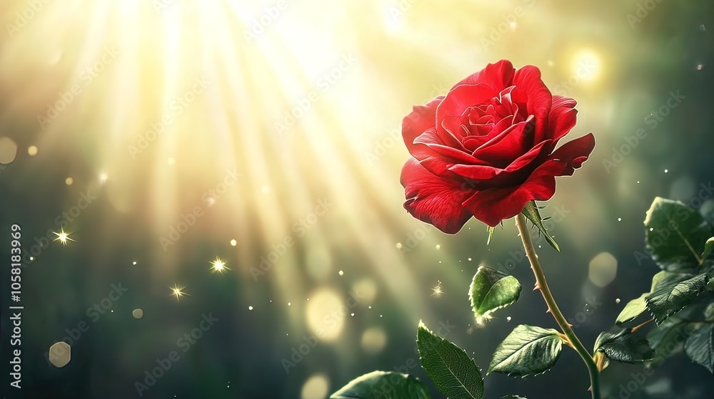 Obraz premium Single Red Rose in Soft Light