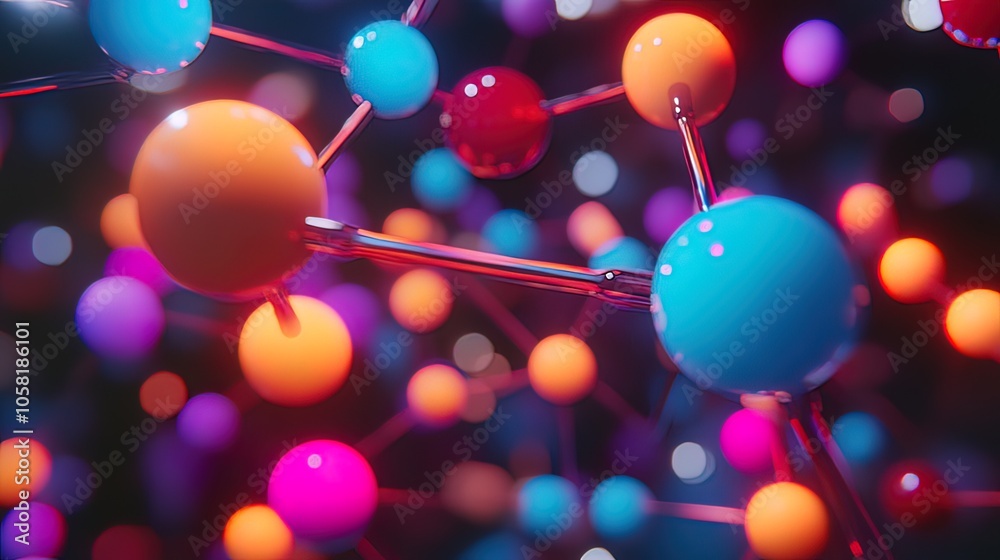Abstract Molecular Structure with Vibrant Colors Abstract Molecular Structure with Vibrant Colors