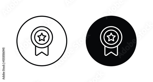 medal with star icon. award medal symbol vector