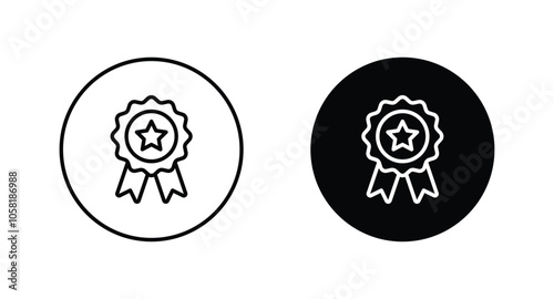 medal with star icon. award medal symbol vector
