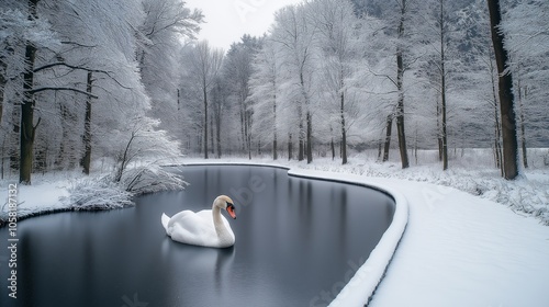 snow covered landscape with...