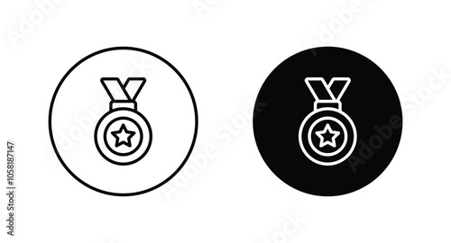 medal with star icon. award medal symbol vector
