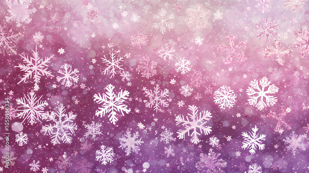 Glittering lavender to dusty rose gradient background, noise. Glistening Snowflakes. Illustration Glittering lavender to dusty rose gradient background, noise. Glistening Snowflakes. Illustration