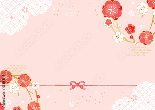 梅の花　背景イラスト