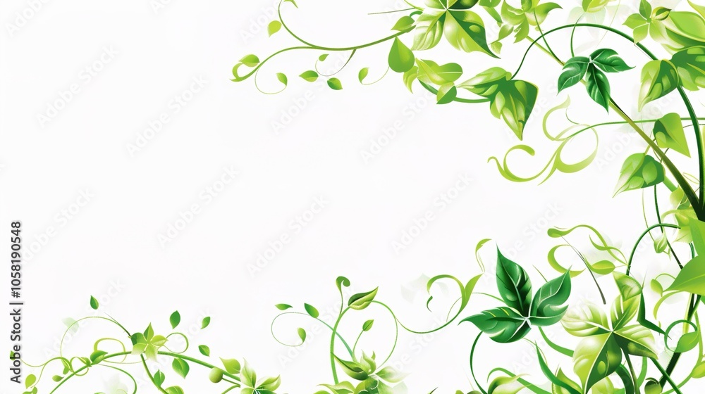 White background with green plant accents creates a fresh and inviting aesthetic. A harmonious blend of purity and nature, perfect for design projects and creative endeavors White background with green plant accents creates a fresh and inviting aesthetic. A harmonious blend of purity and nature, perfect for design projects and creative endeavors