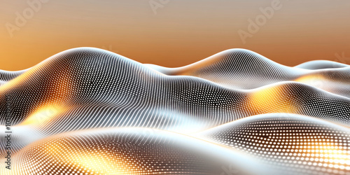 Wallpaper Mural 3D flow liquid wave abstract mountain contour curve with gold glitter metallic glossy line particle, golden orange grey white light fashion cosmetic shiny landscape texture banner background Torontodigital.ca