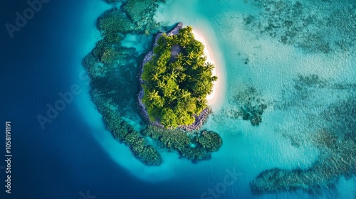 Breathtaking aerial perspective of bora bora s tropical island and lagoon   travel paradise concept