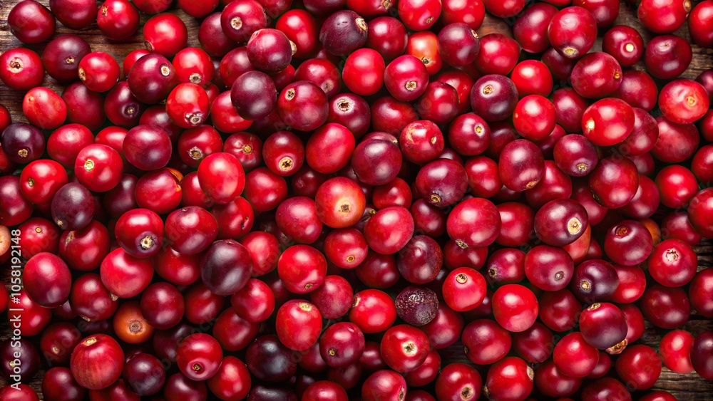 fresh cranberries background with selective focus aerial view fresh cranberries background with selective focus aerial view