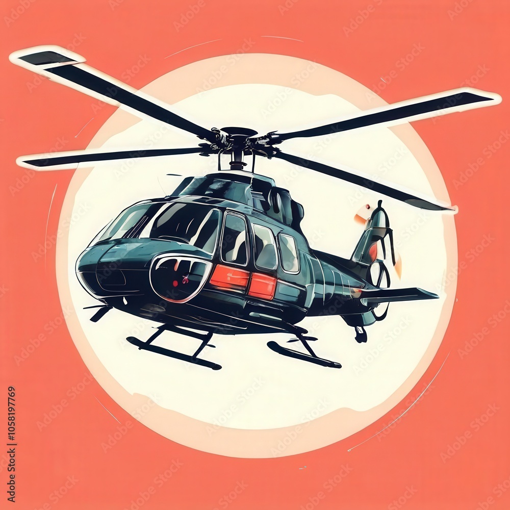 Fototapeta premium the AI Image Generator, Helicopter in flight isolated against
