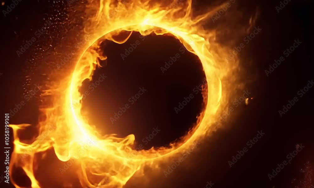 A fiery circular design with vibrant flames and glowing embers, creating a dynamic visual effect. A fiery circular design with vibrant flames and glowing embers, creating a dynamic visual effect.