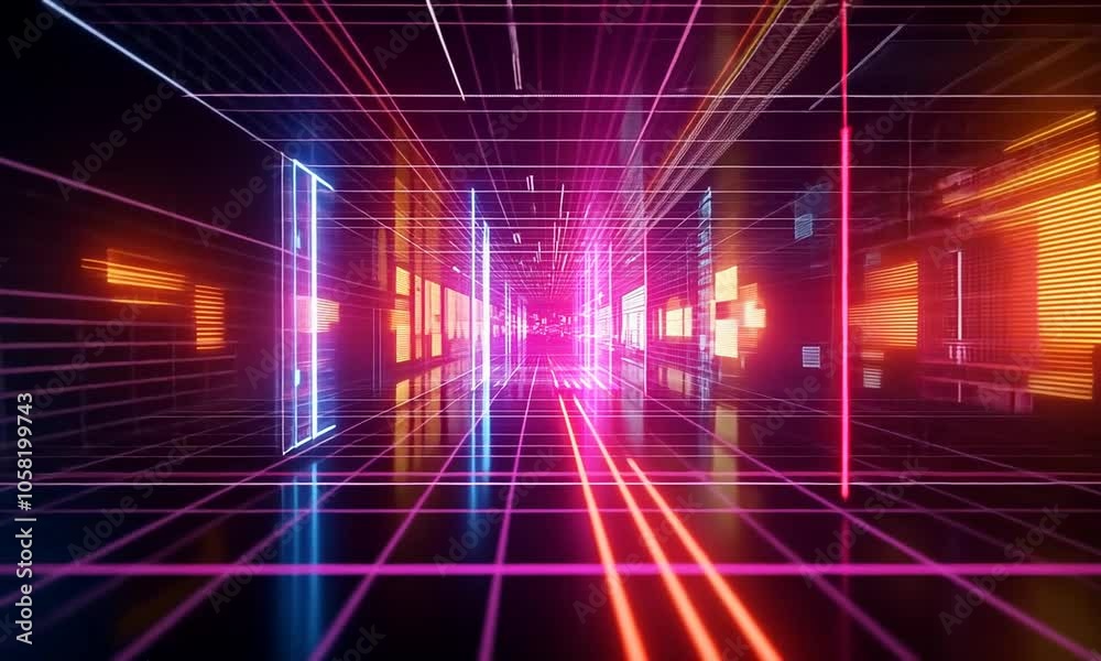 A vibrant, abstract digital tunnel with glowing lines and colors, suggesting motion and technology. A vibrant, abstract digital tunnel with glowing lines and colors, suggesting motion and technology.