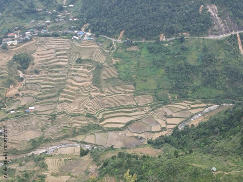 This is the mountain Khau Pha Mountain in the northern region of Yen Bai in Vietnam. It is an amazing and beautiful location photo