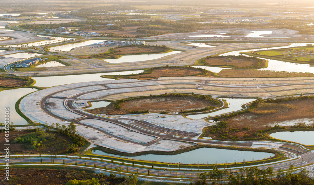 custom made wallpaper toronto digitalDevelopment of residential housing in American suburbs. Beginning of construction works on prepared ground