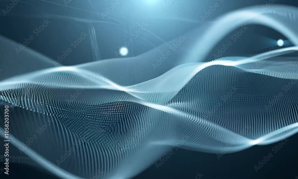 Abstract blue background with soft glow and blurred white line.