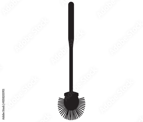 Silhouette toilet brush icon, Brush for cleaning