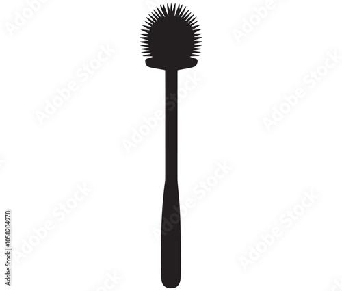 Silhouette toilet brush icon, Brush for cleaning