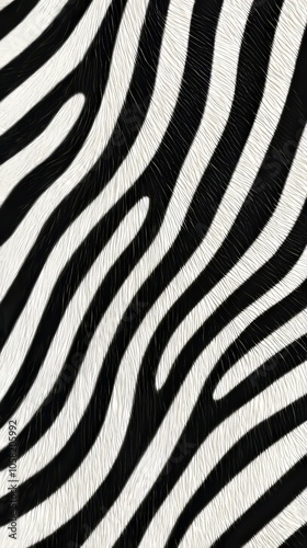 Hand-drawn zebra print pattern with uneven, organic stripes. The black-and-white contrast creates a raw, artistic texture, perfect for modern textile design