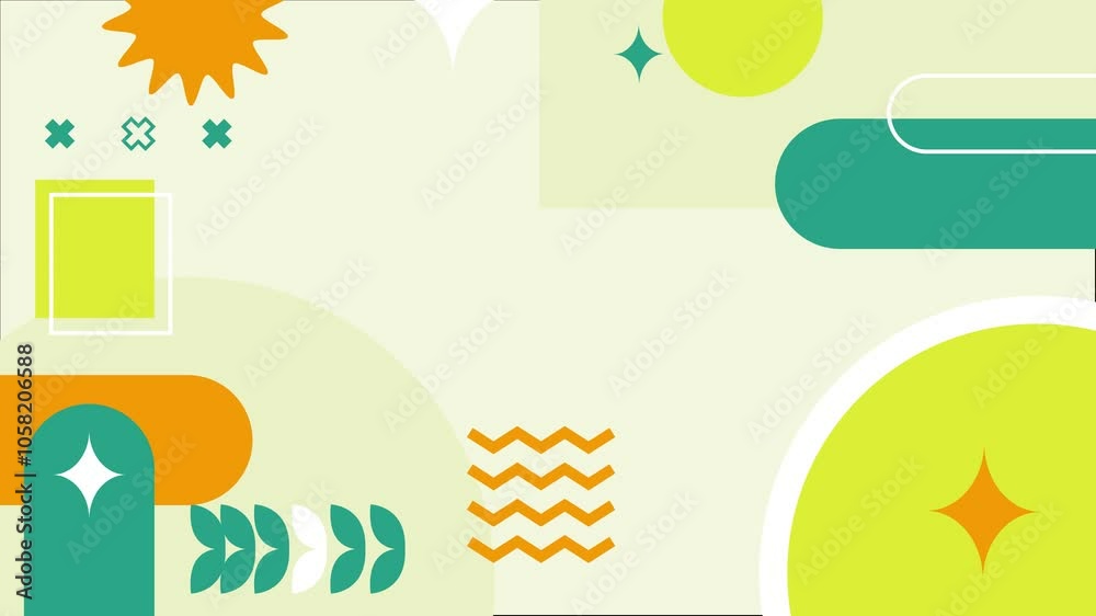 A modern vibrant composition with colorful geometric shapes seamless 4k video background motion pop art design A modern vibrant composition with colorful geometric shapes seamless 4k video background motion pop art design