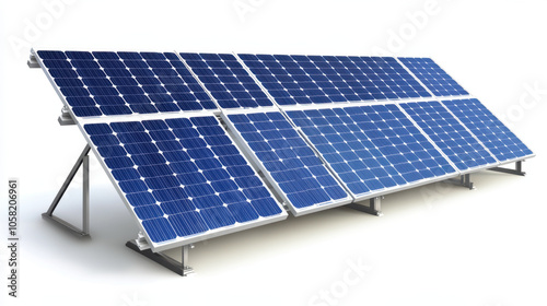 High quality solar panels arranged in modern configuration, showcasing their sleek design and efficient energy collection capabilities. Ideal for renewable energy projects