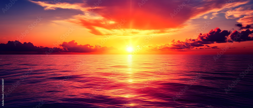Fototapeta premium Breathtaking Natural Landscapes: Vibrant Sunsets, Serene Forests, and Colorful Ocean Views with Stunning Skies and Tranquil
