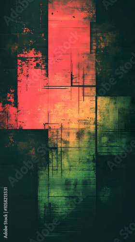 Abstract Background Green Red Black Texture