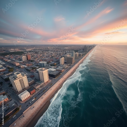 Kings beach aerial view in town of swampscott and city of lynn near boston massachusetts ma usa aerial city Ultra realistic Photorealistic  photo