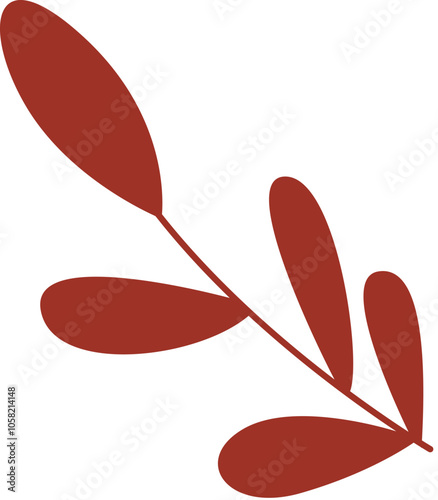 Simple leaf decoration in flat style, cute character design with vibrant color. Concept of nature, craft, and creativity, ideal for DIY projects or artistic activities.