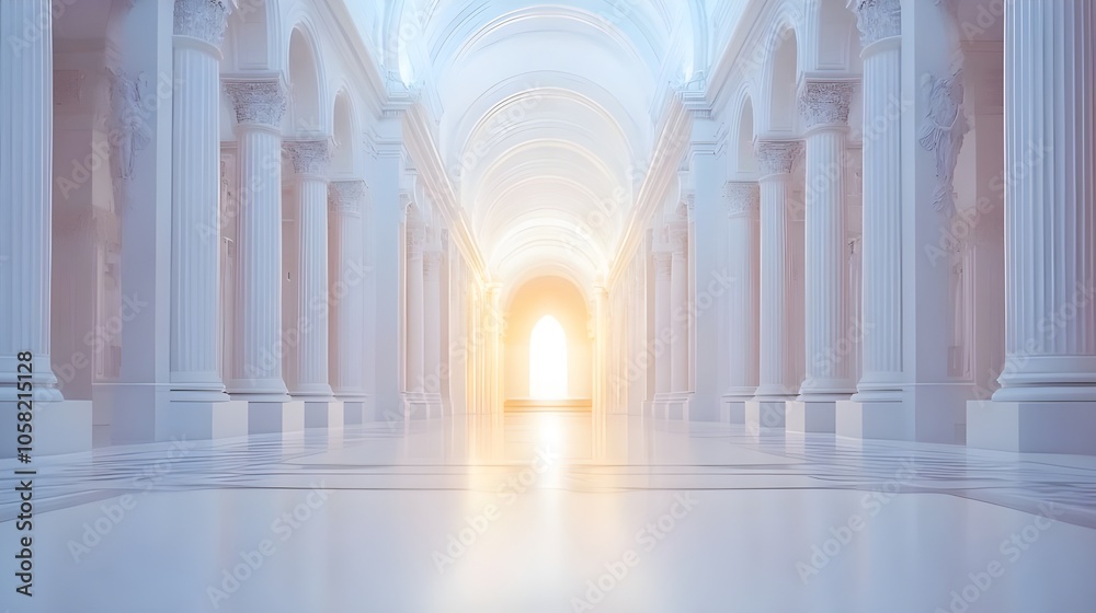 Bright Scene with Columns and Gate. Bright Scene with Columns and Gate.