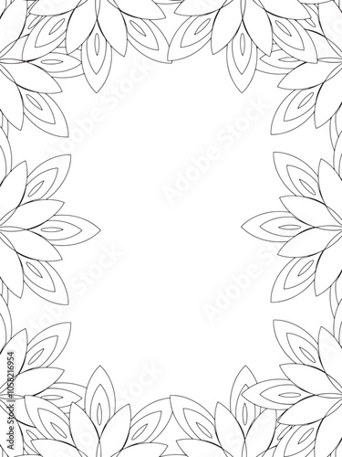 All these designs are hand-drawn and unique 
Flower Border is a Beautiful black-and-white illustration for aadult coloring book,
This is a printable Beautiful Zentangle Coloring page for KDP Interior,