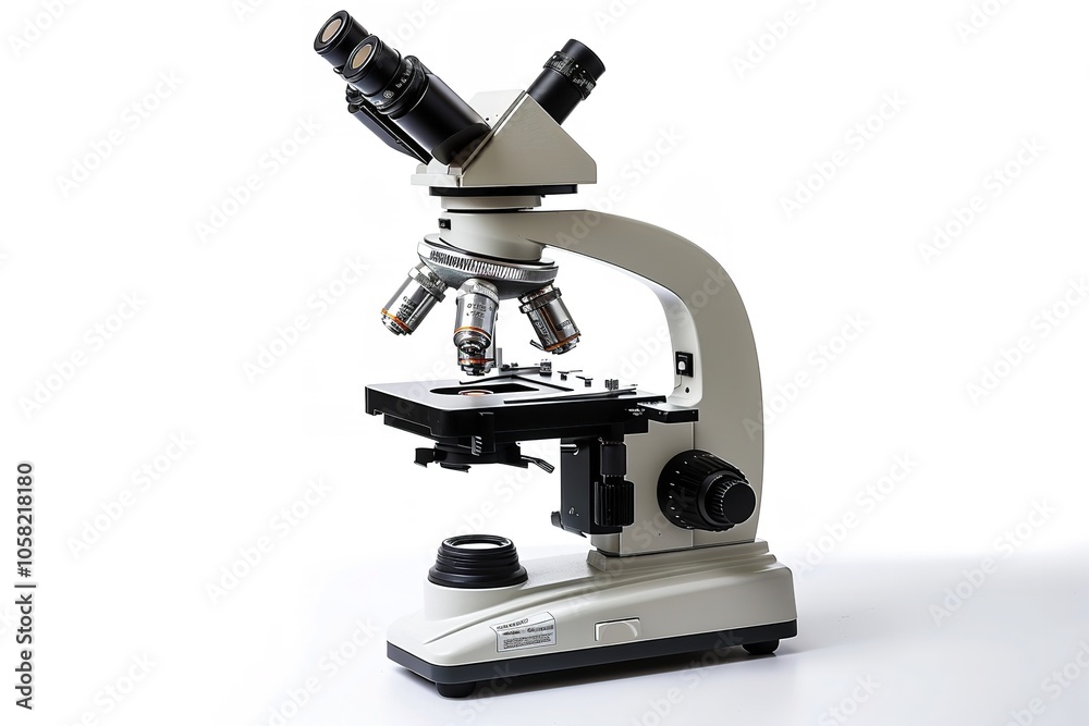 Isolated microscope on a white background. Generative Ai Isolated microscope on a white background. Generative Ai
