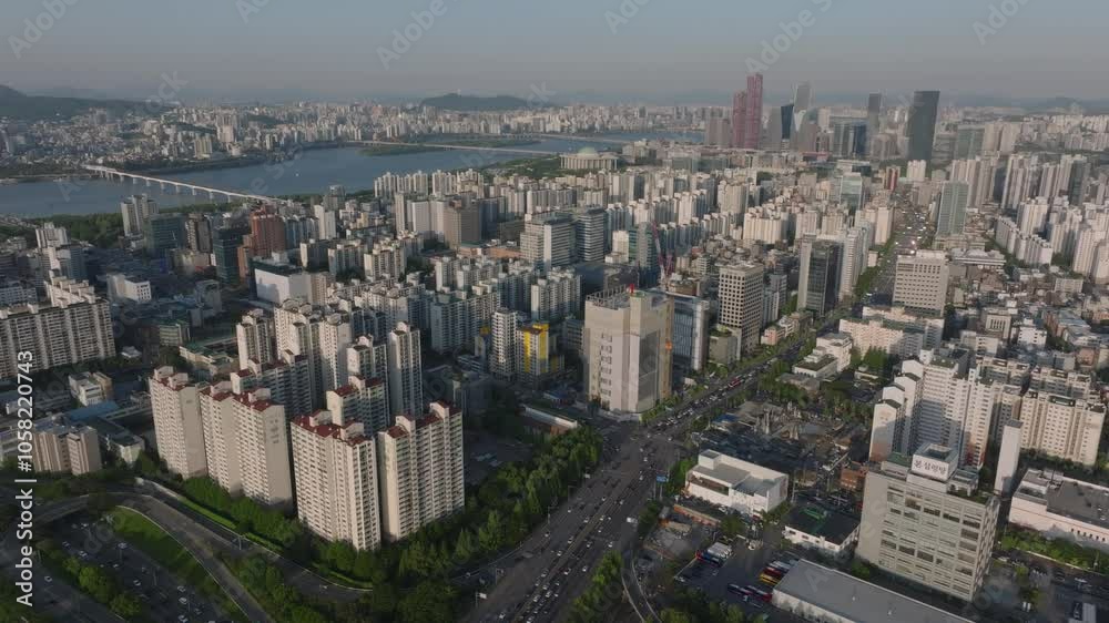 Aerial View of Downtown Seoul, Yeongdeungpo Dangsan-dong, South Korea Aerial View of Downtown Seoul, Yeongdeungpo Dangsan-dong, South Korea