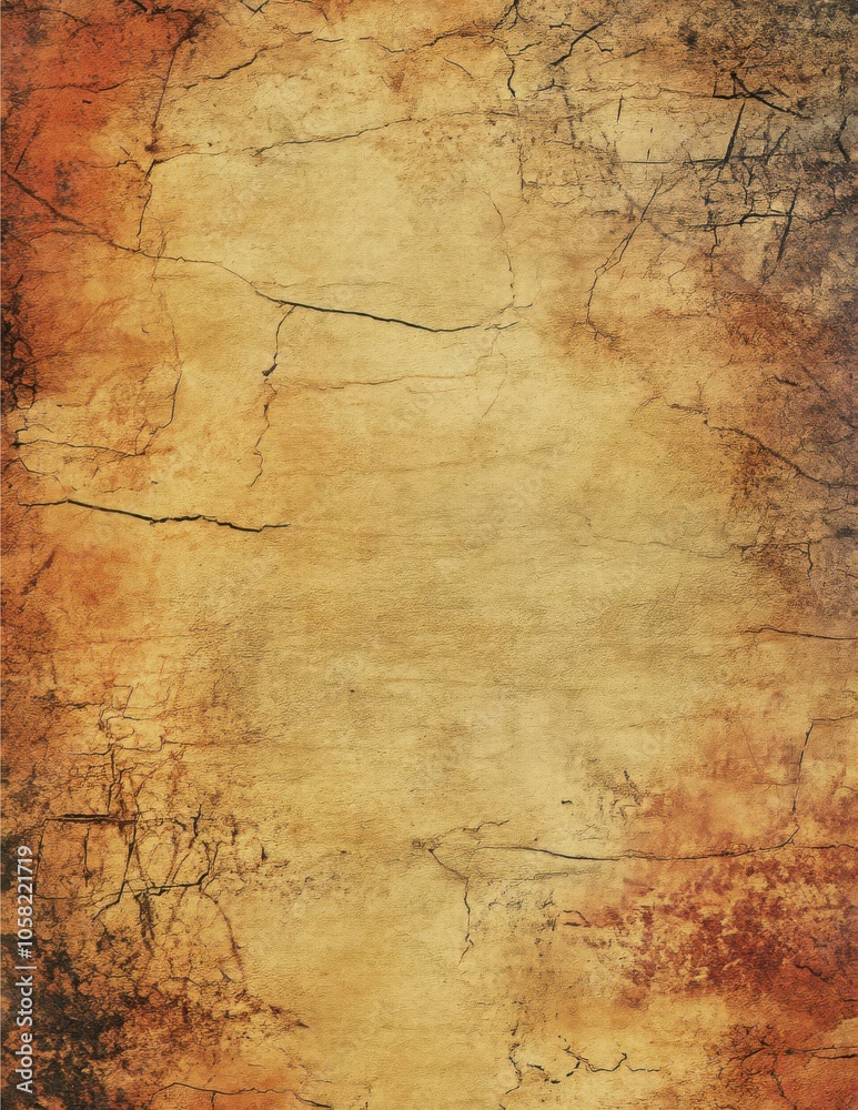 Distressed parchment with dark grunge texture and weathered cracks. Distressed parchment with dark grunge texture and weathered cracks.