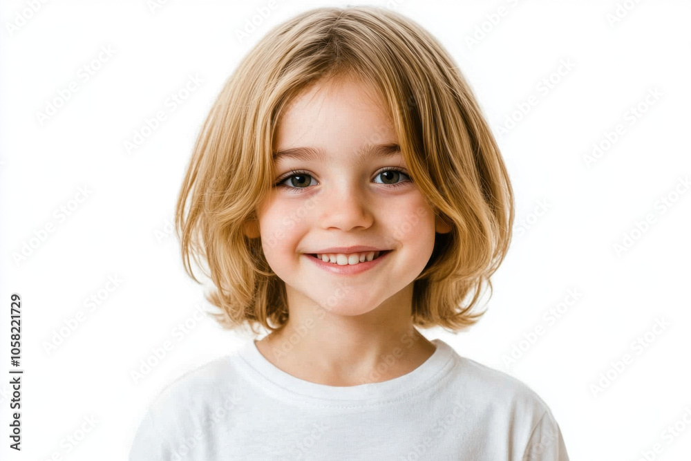 young girl with straight blonde hair smiles brightly, radiating joy and innocence. Her cheerful expression captures moment of happiness and warmth young girl with straight blonde hair smiles brightly, radiating joy and innocence. Her cheerful expression captures moment of happiness and warmth
