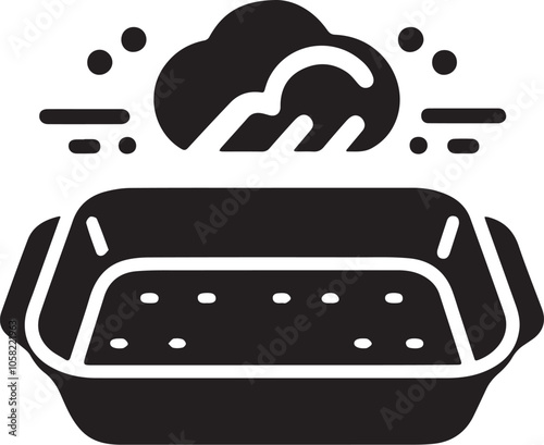 Baking Sheet Silhouette line art vector illustration on white background