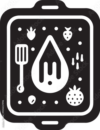 Baking Sheet Silhouette line art vector illustration on white background
