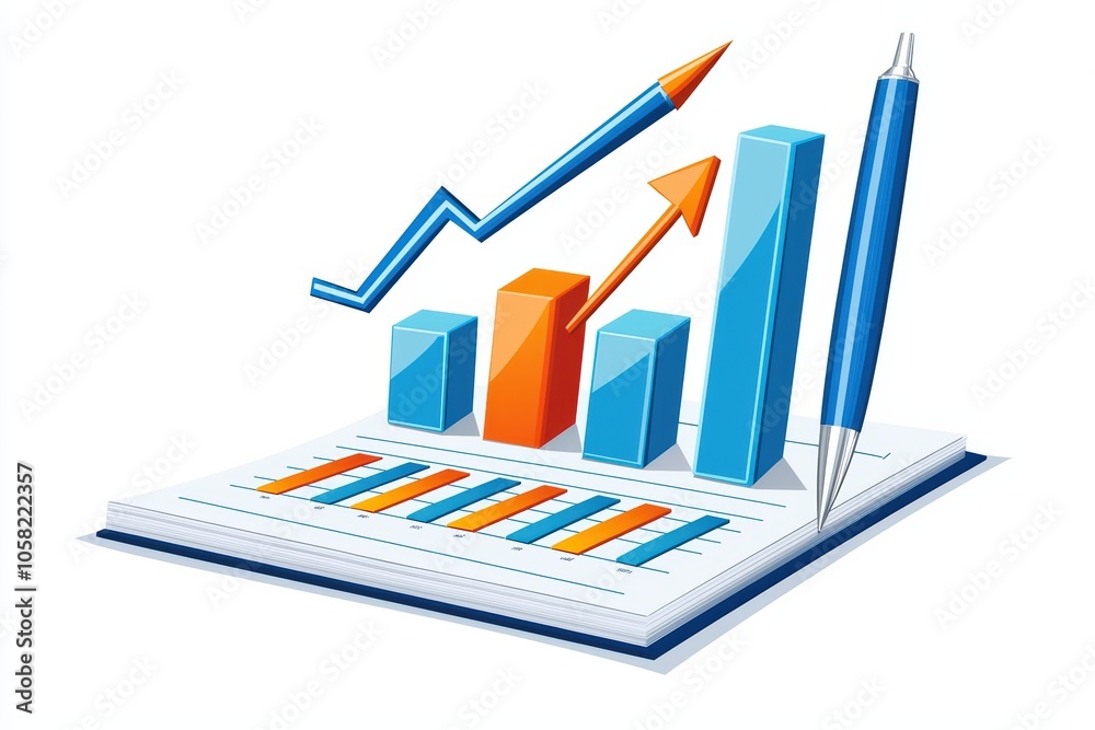 Colorful business graphs and charts on a paper, demonstrating growth and analysis. Colorful business graphs and charts on a paper, demonstrating growth and analysis.