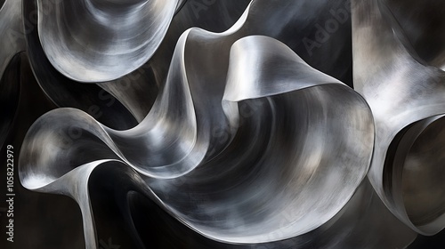 Abstract Modern Sculpture Grey and White Minimalist Design Geometric Shapes