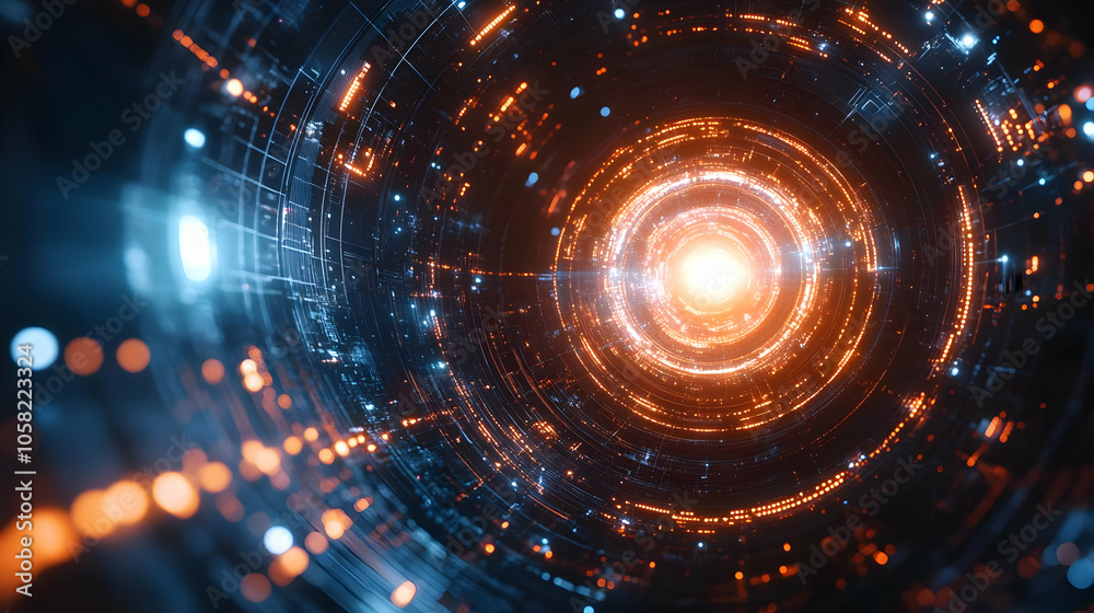 Abstract Background with Orange Light Trails Abstract Background with Orange Light Trails