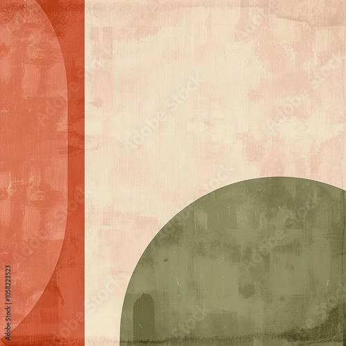 Minimalist Pop Art with Bold Geometric Shapes and Muted Color Palette
