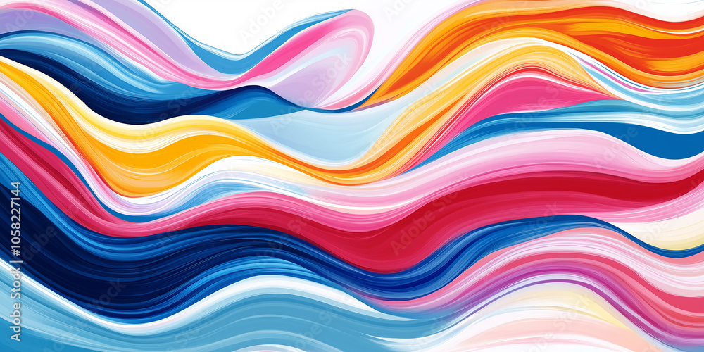 Colorful abstract waves flowing seamlessly creating vibrant pattern Colorful abstract waves flowing seamlessly creating vibrant pattern