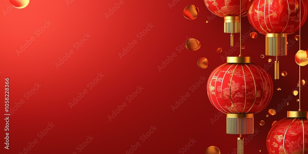 Red background with gold decorations, elegant pattern, luxurious design, festive, ornate, decorative style. Red background with gold decorations, elegant pattern, luxurious design, festive, ornate, decorative style.