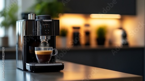 Espresso Machine with Cup of Coffee
