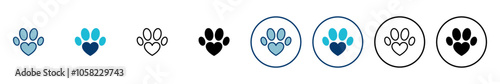 Paw icon vector isolated on white background. Paw Print icon