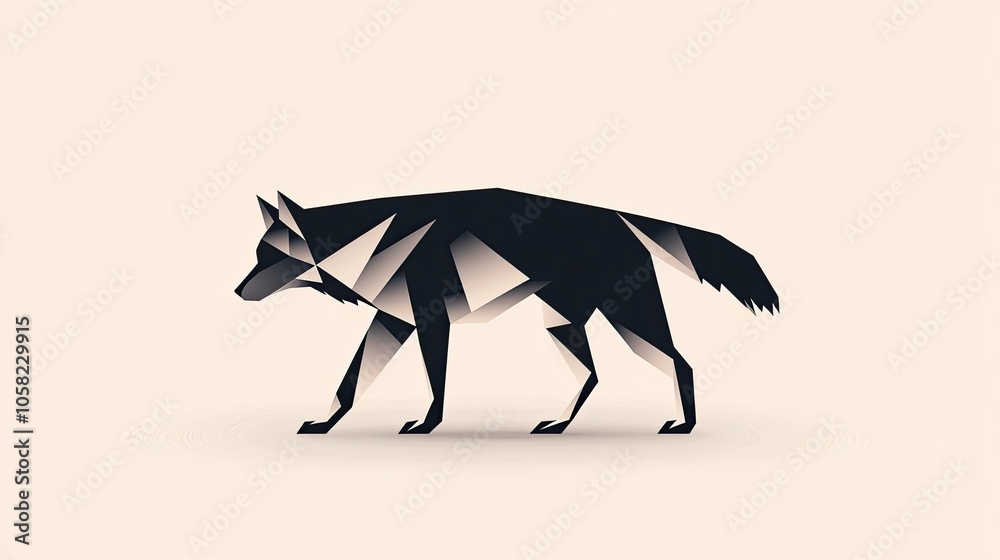 A minimalistic wolf silhouette with sharp lines and geometric shapes, symbolizing strength and simplicity. A minimalistic wolf silhouette with sharp lines and geometric shapes, symbolizing strength and simplicity.