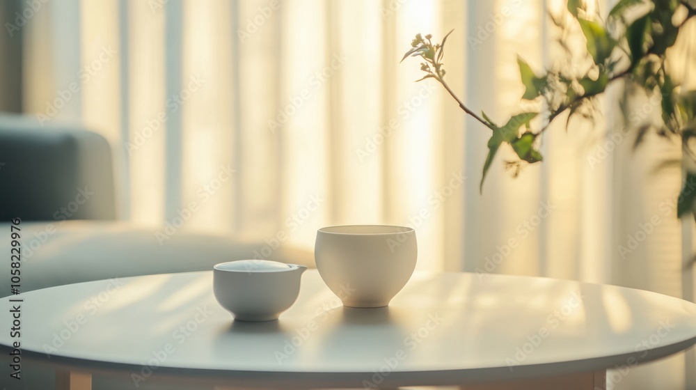 A modern, minimalist tea set with a sleek design, A modern, minimalist tea set with a sleek design,