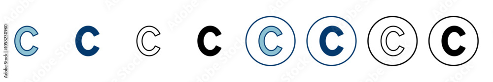 Copyright icon vector isolated on white background. copyright symbols Copyright icon vector isolated on white background. copyright symbols
