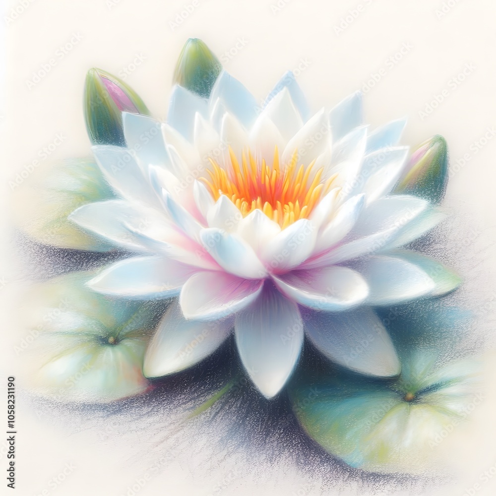 수련, 파스텔화 (Pygmy water-lily, pastel painting) 수련, 파스텔화 (Pygmy water-lily, pastel painting)